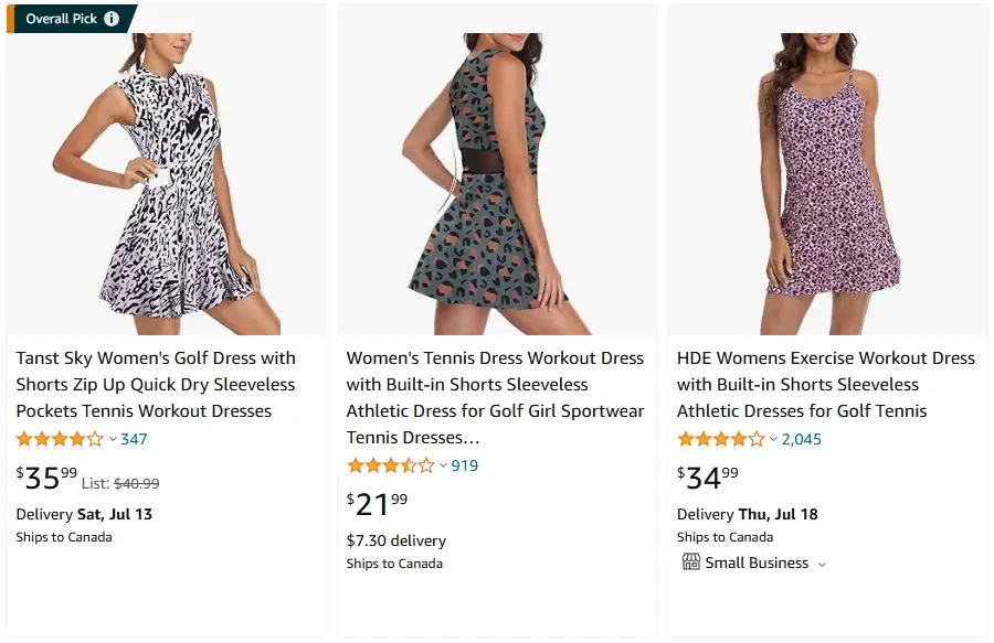 跨境選品，運動服品類裙子熱賣